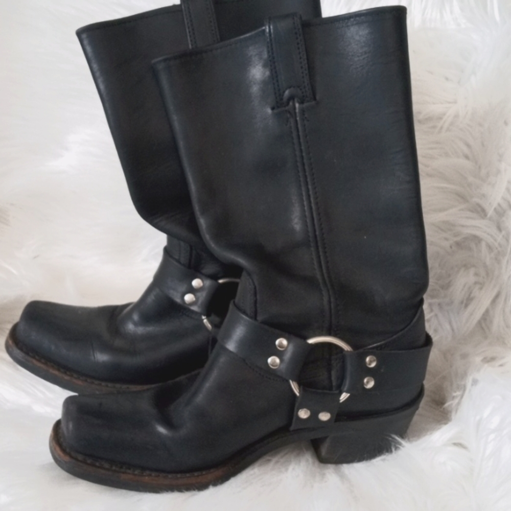 Leather biker boots, Frye, size 7